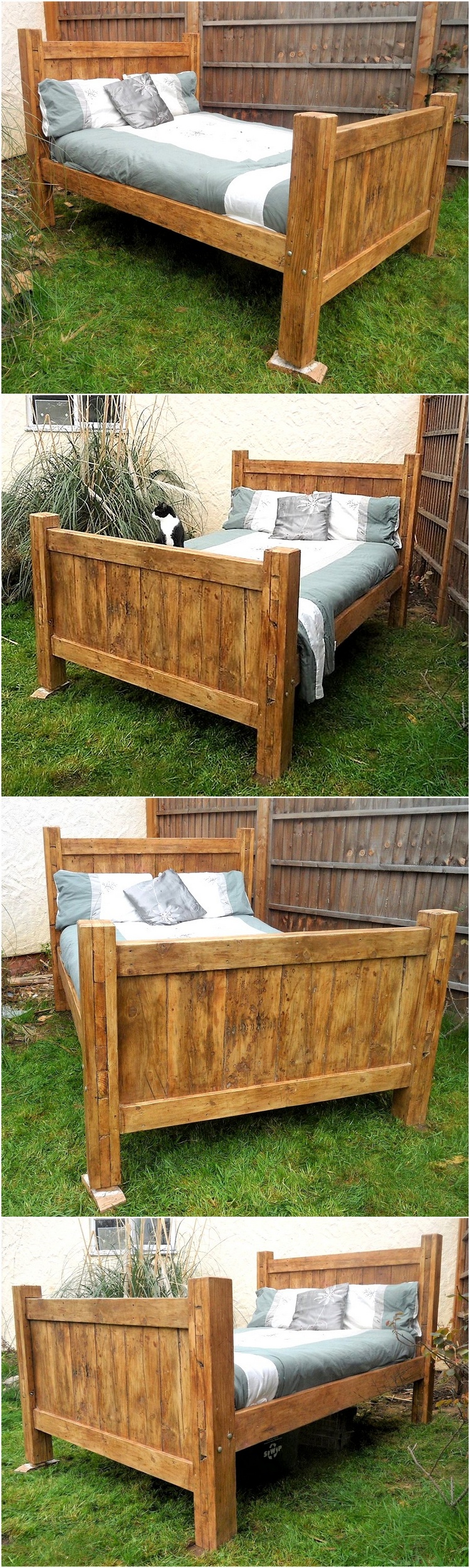 Rustic Look Pallet Creations By P B Woodcraft Wood Pallet Furniture   Rustic Look Pallet Bed 