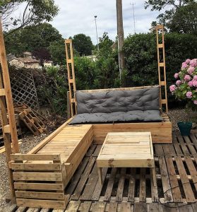 Diy Wood Pallets Patio Gazebo Deck With Furniture Plan Wood Pallet