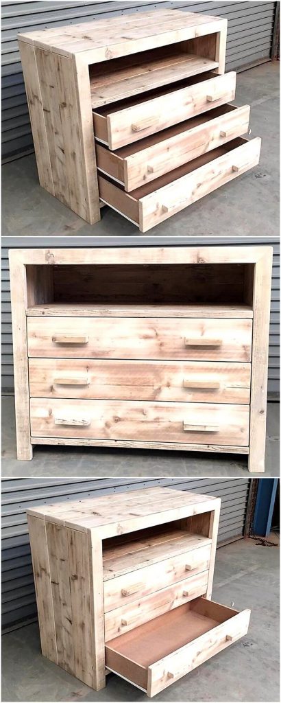 Repurposed Pallets Wood Chest of Drawers | Wood Pallet Furniture