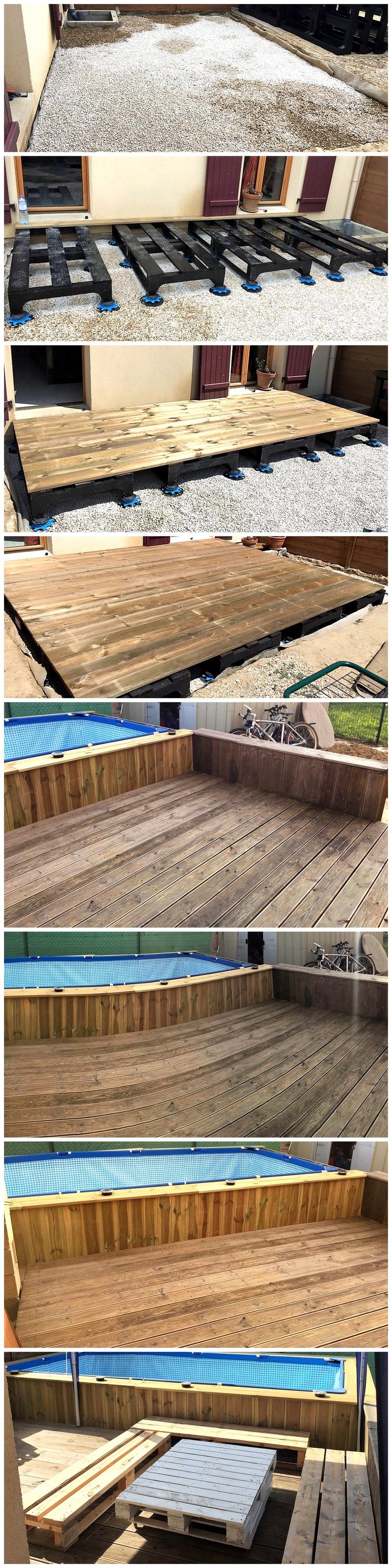 DIY Wood Pallet Pool Deck Plan