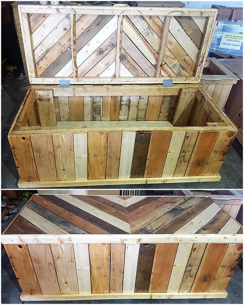 pallet bench with storage