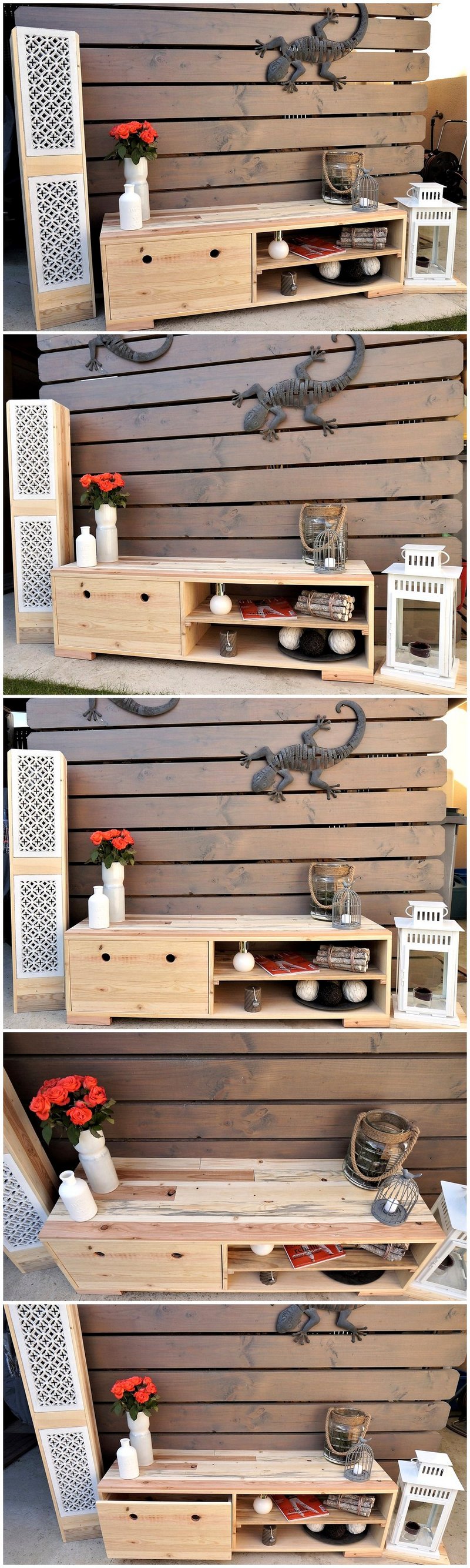 pallet entryway decor table