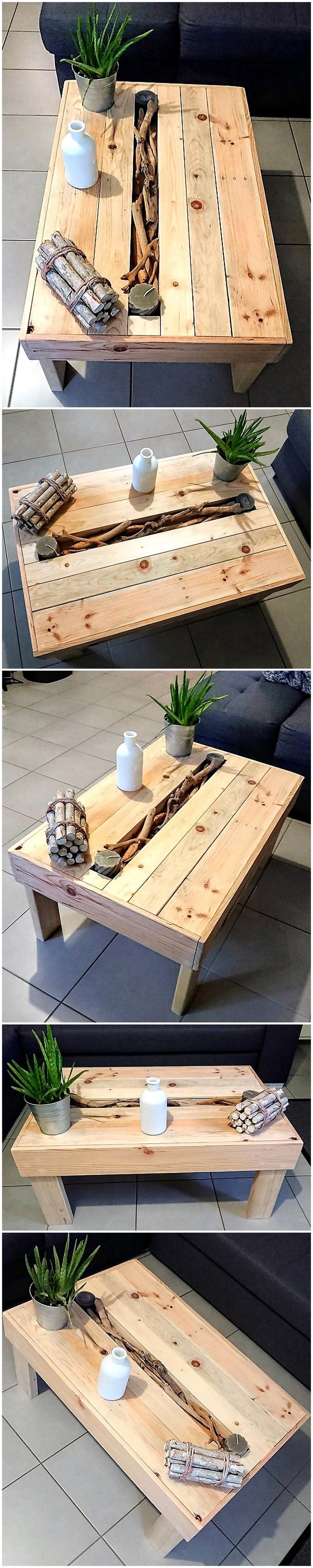 pallet rustic coffee table