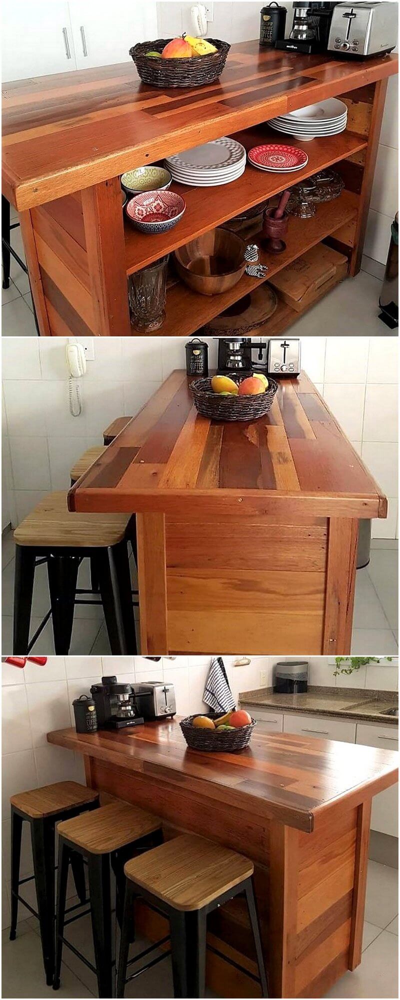 pallets wooden kitchen island