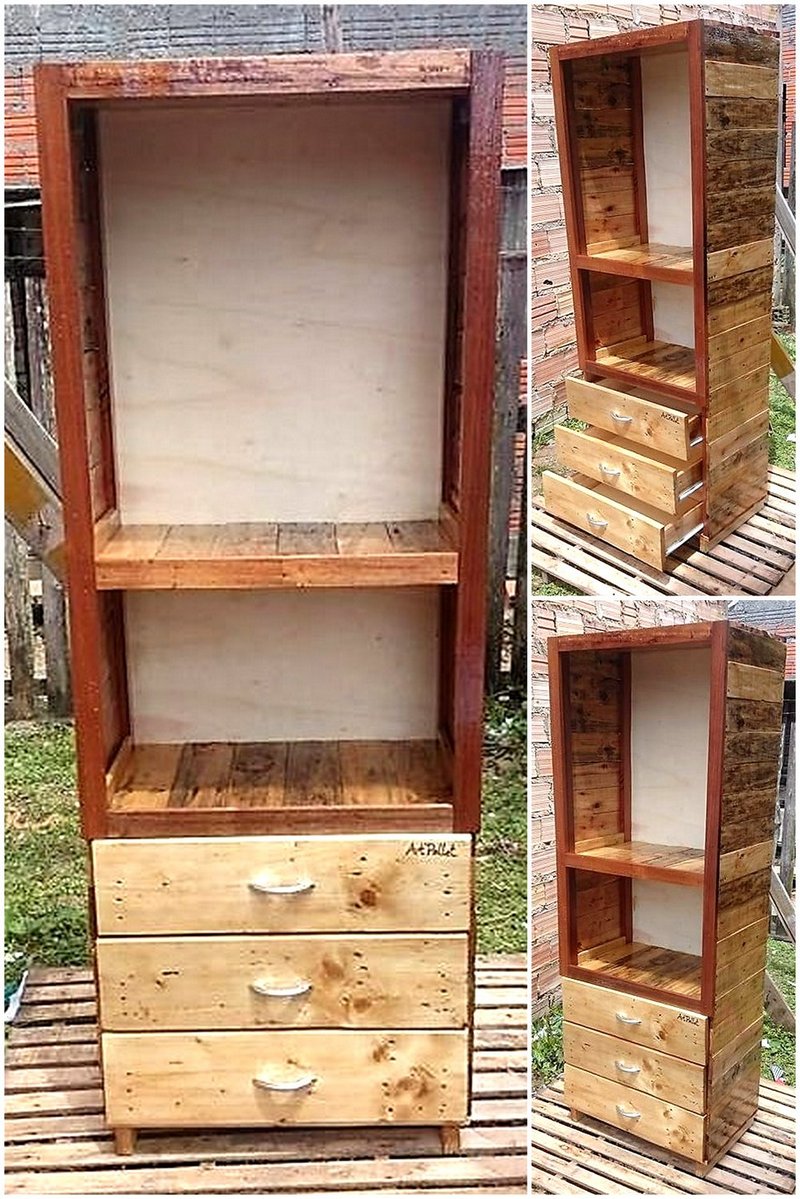 pallets wooden wardrobe plan