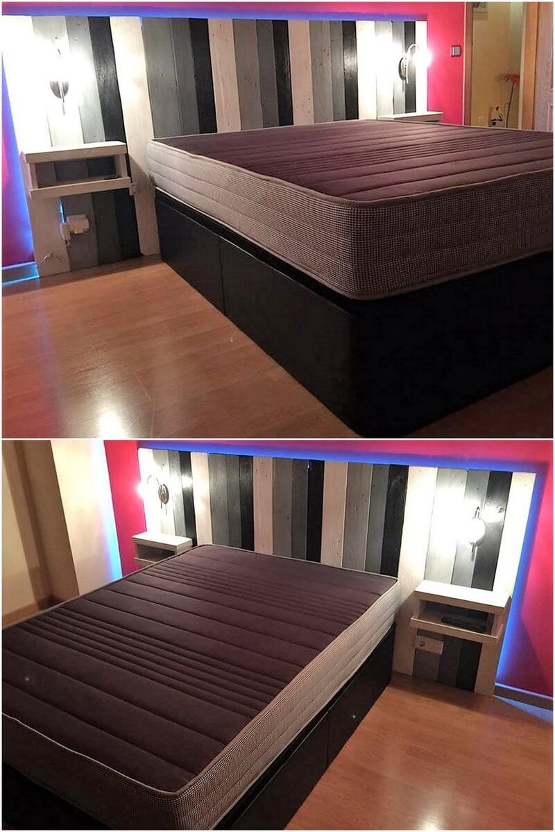 recycled pallet bed headboard plan