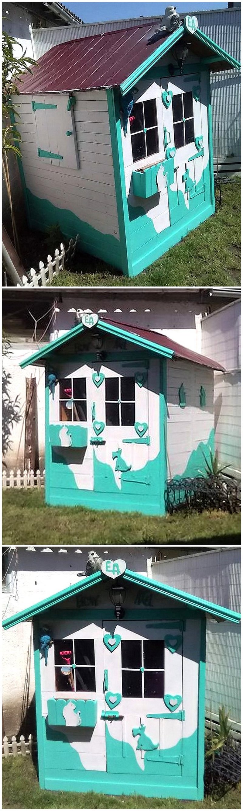 recycled pallets playhouse for kids