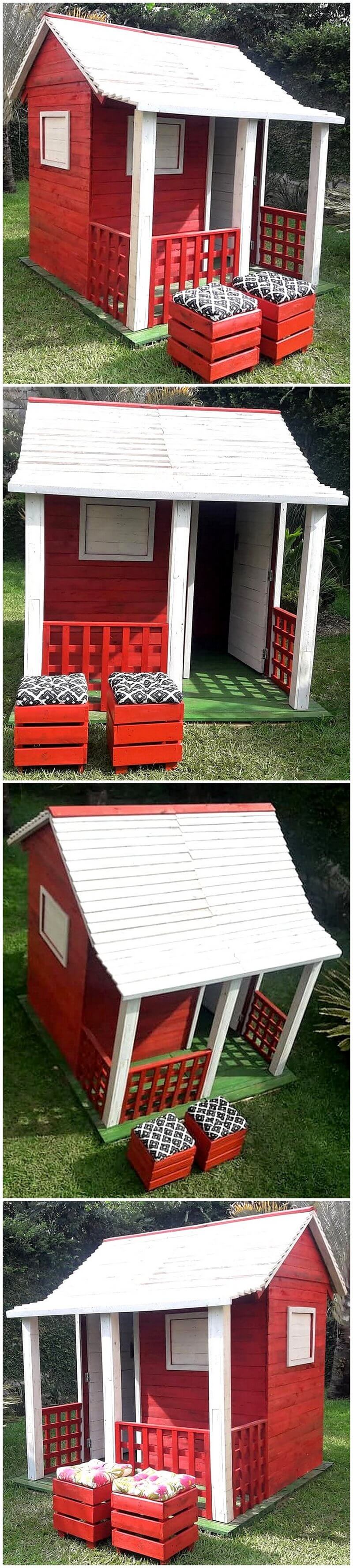 recycled pallets wooden garden cabin