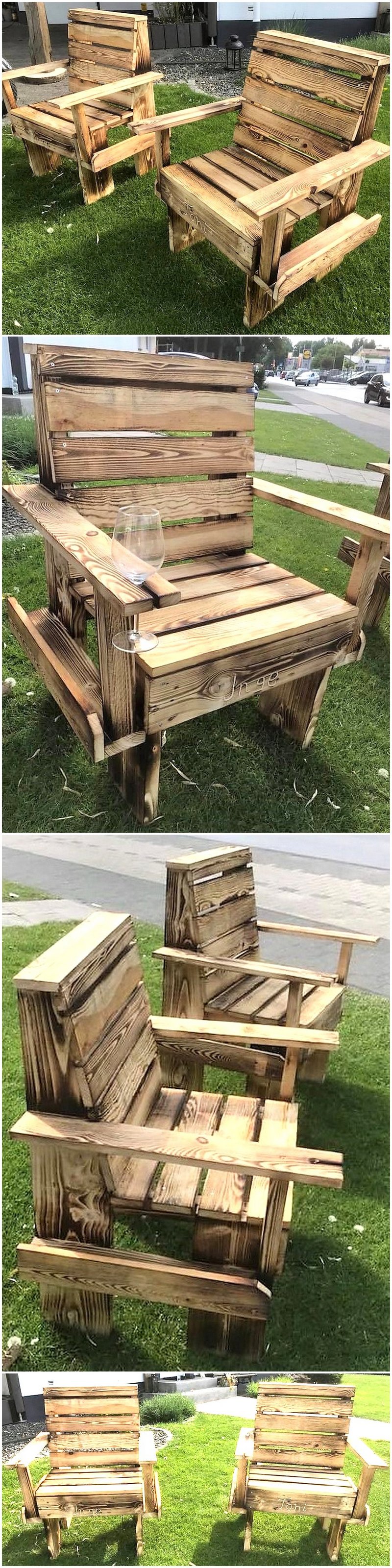 recycled wood pallet chairs