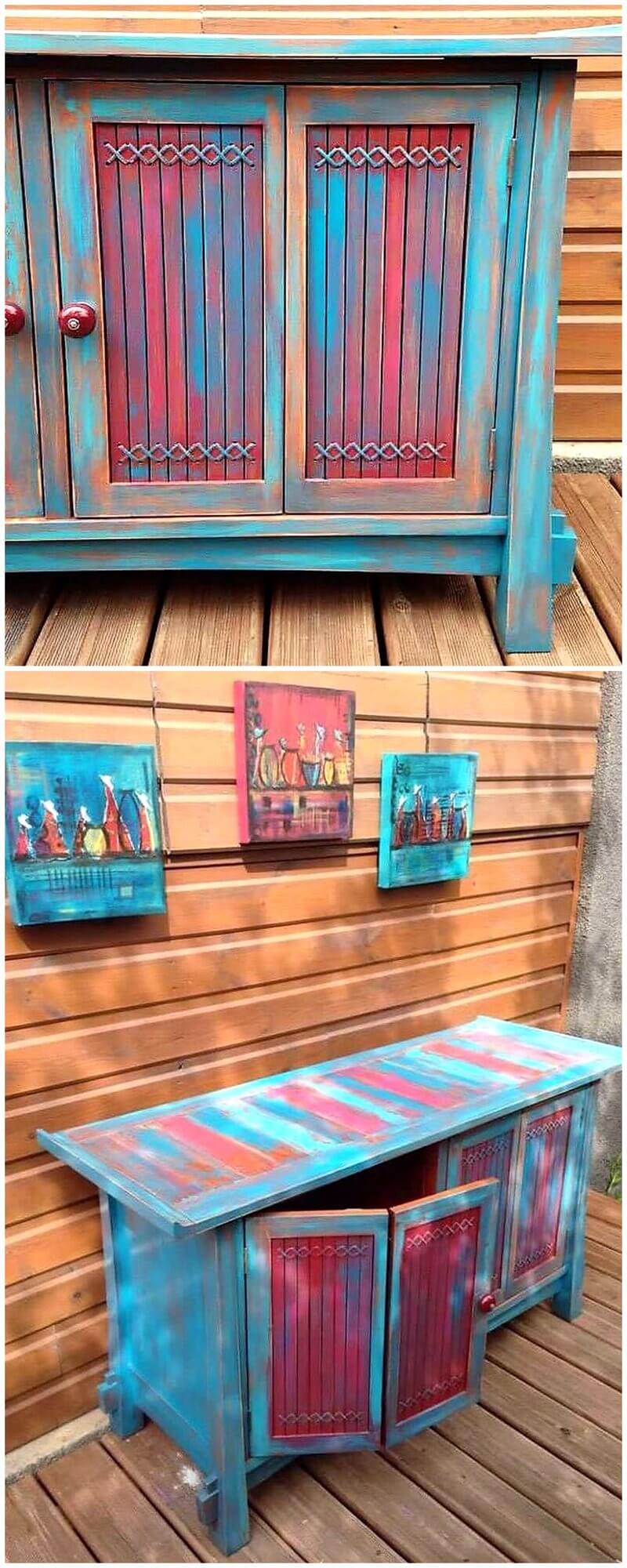 rustic entryway table made with pallets