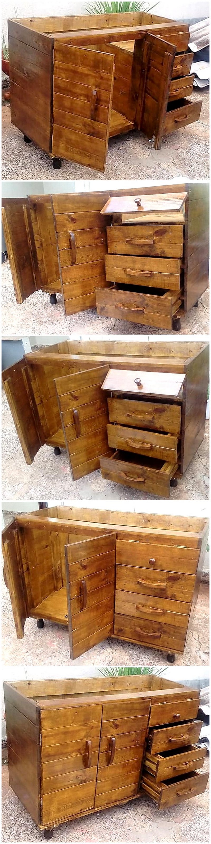 wooden pallet chest of drawers