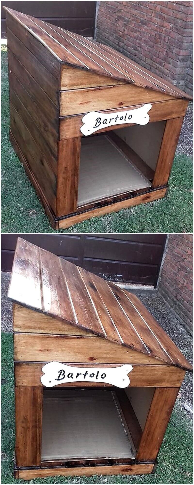 wooden pallet dog house idea