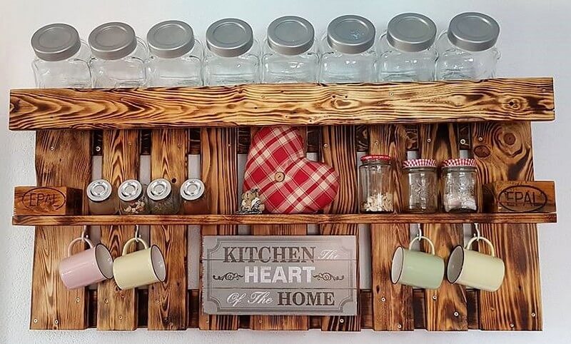 wooden pallet kitchen shelf