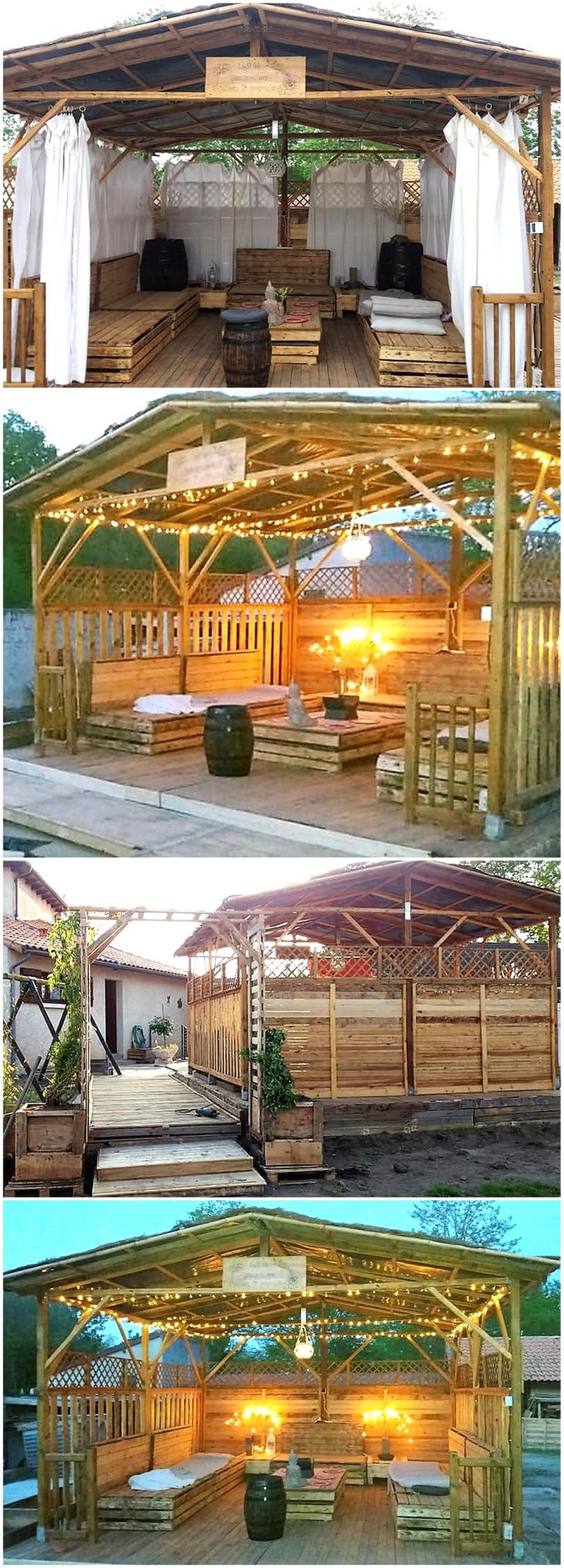 wooden pallet outdoor gazebo deck