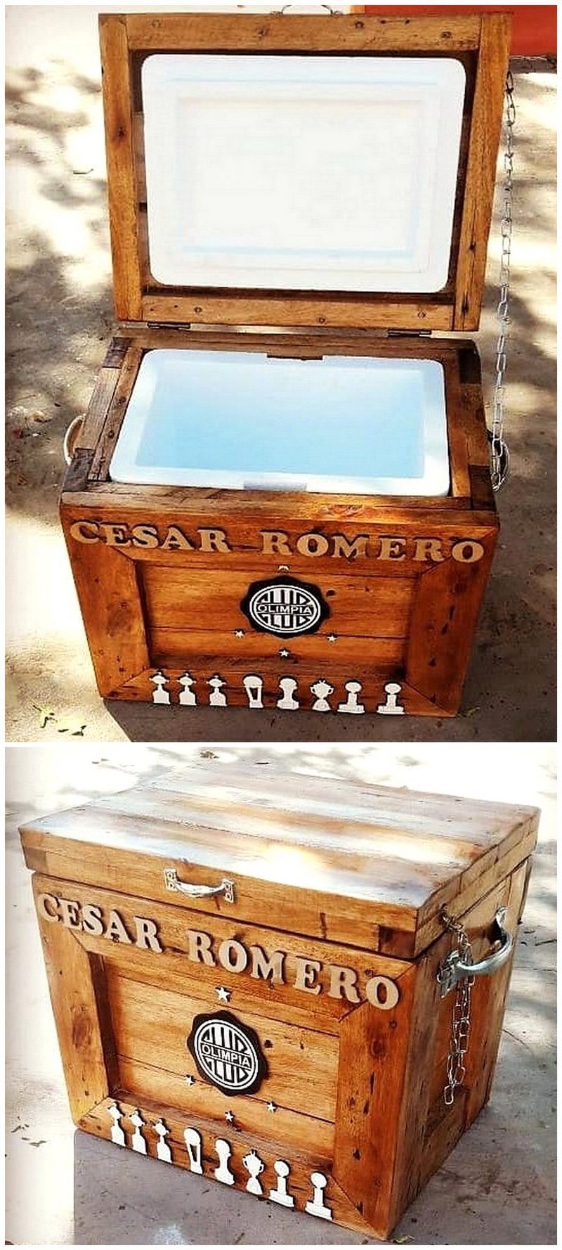 wooden pallet rustic cooler