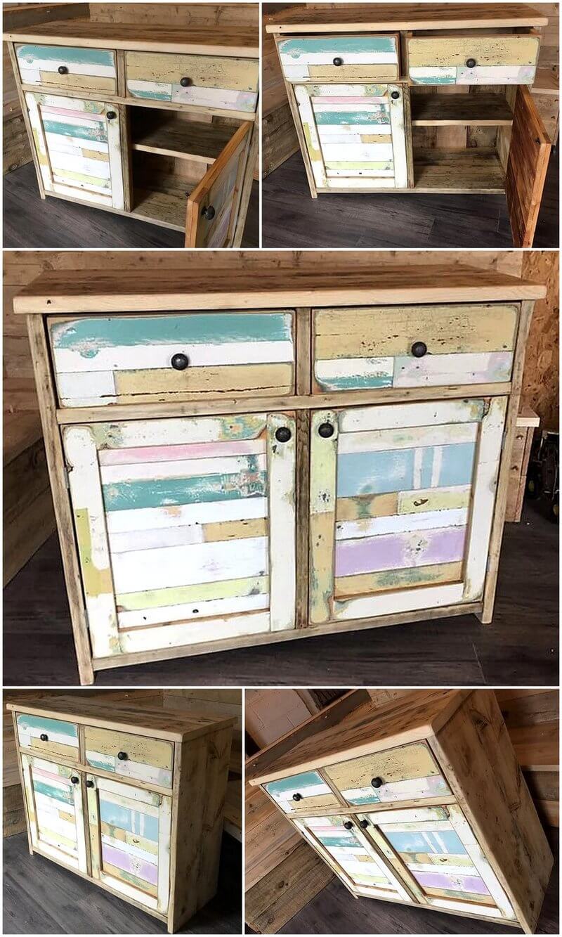 wooden pallets kitchen rustic sideboard