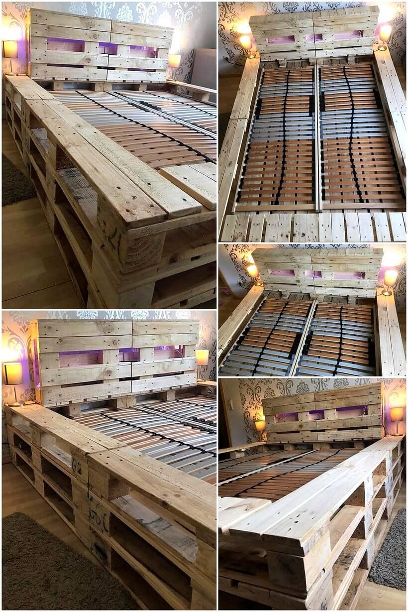 pallet wooden bed frame