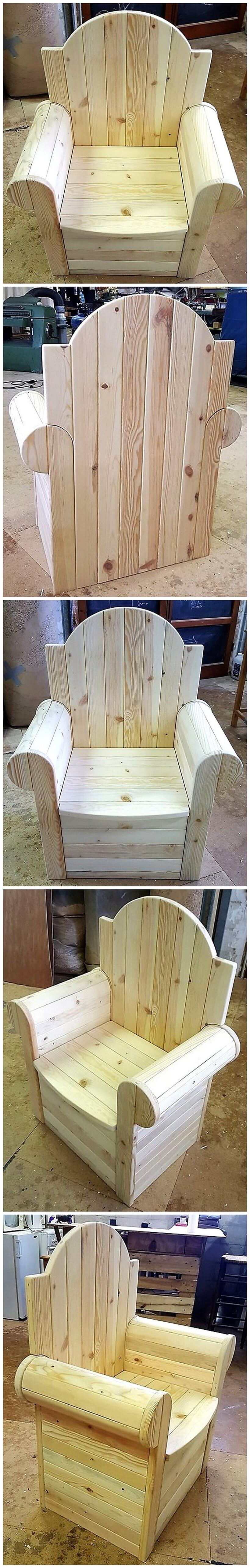 repurposed wooden pallets chair plan