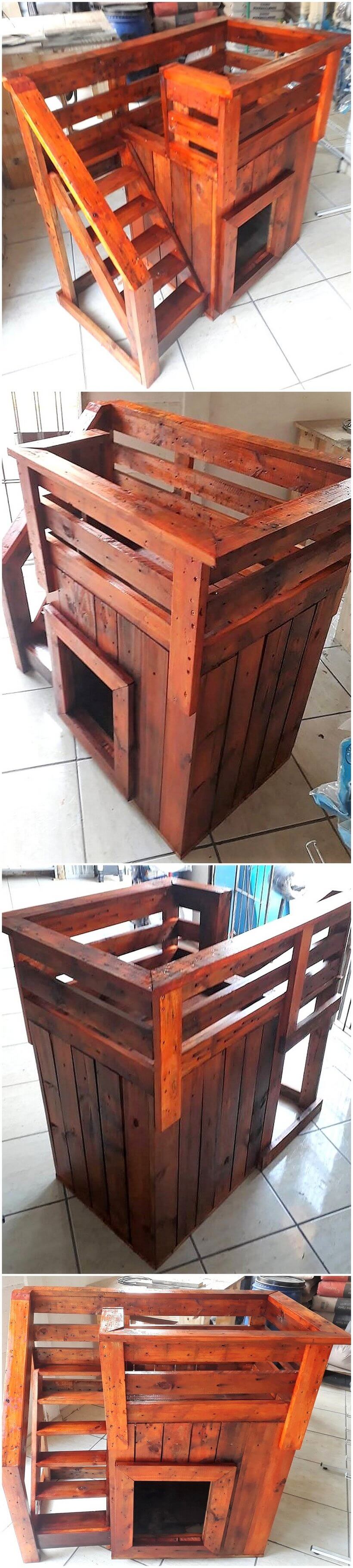 reused wooden pallet dog house