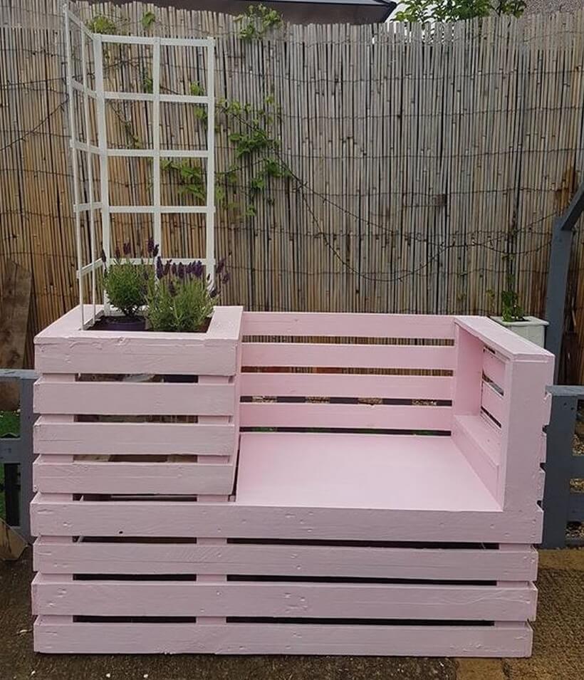 wood pallet garden planter bench