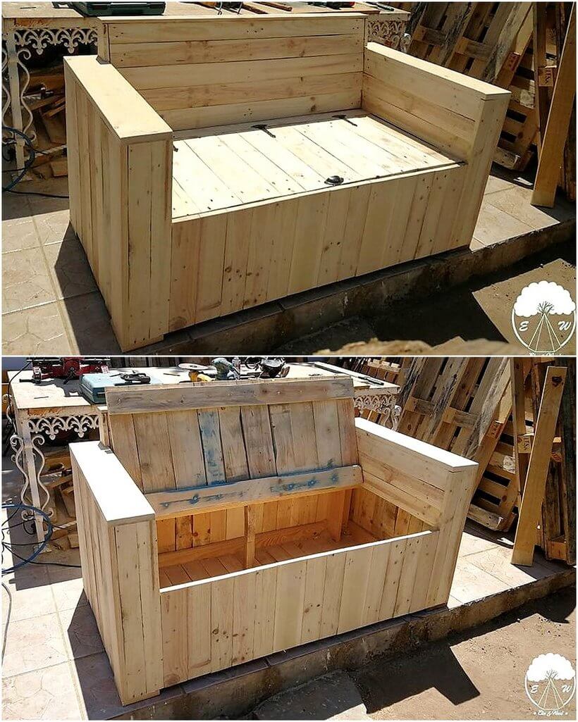 wood pallet sofa with storage