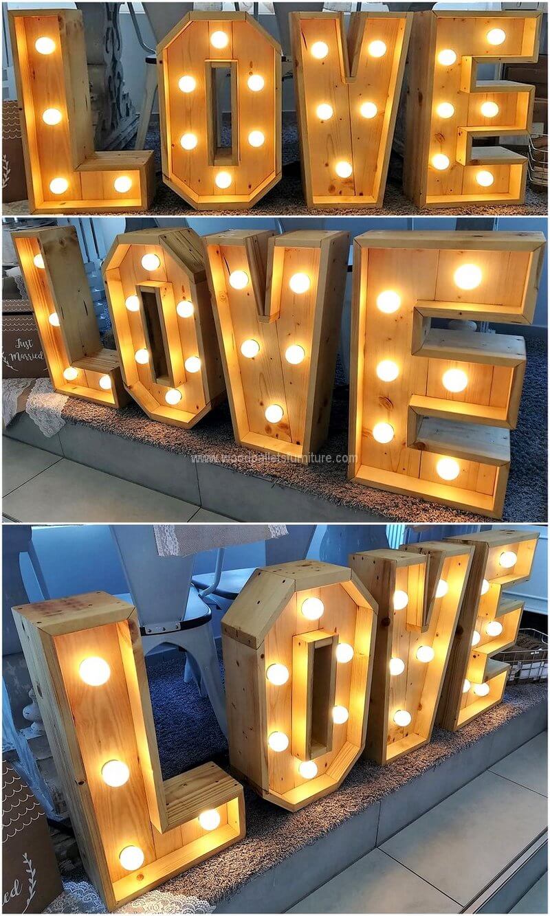 pallet love word art