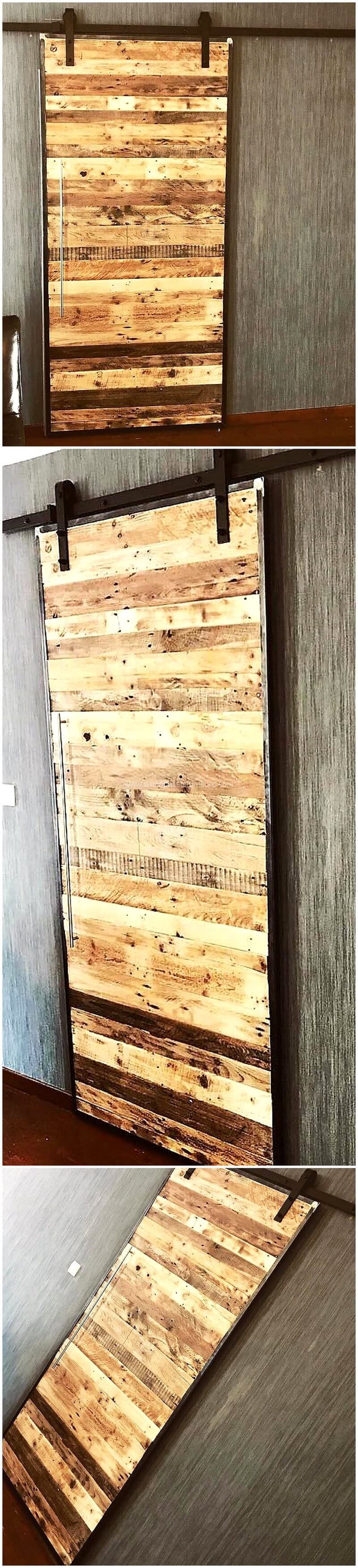 pallet slidding door idea