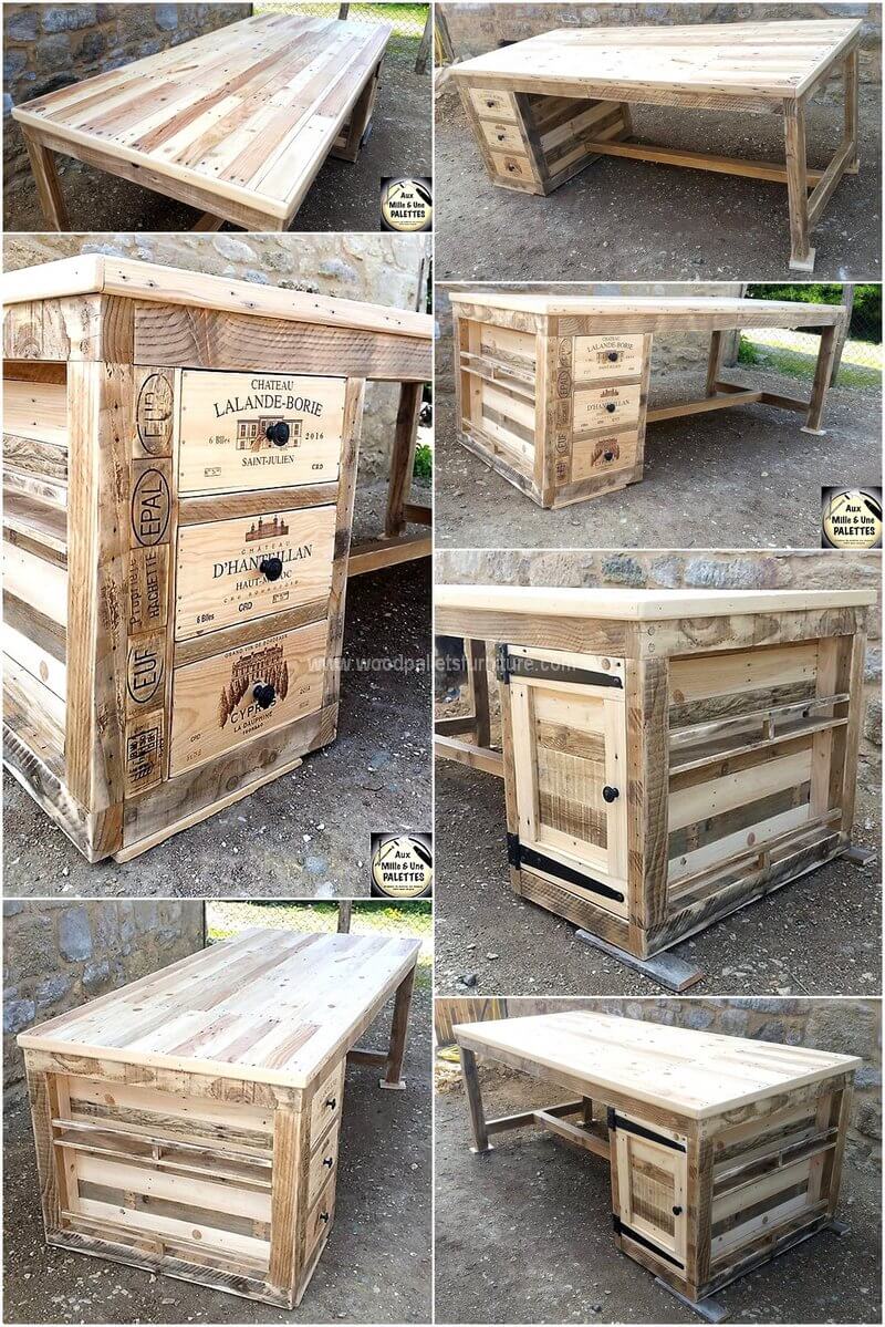 recycled wood pallet table idea