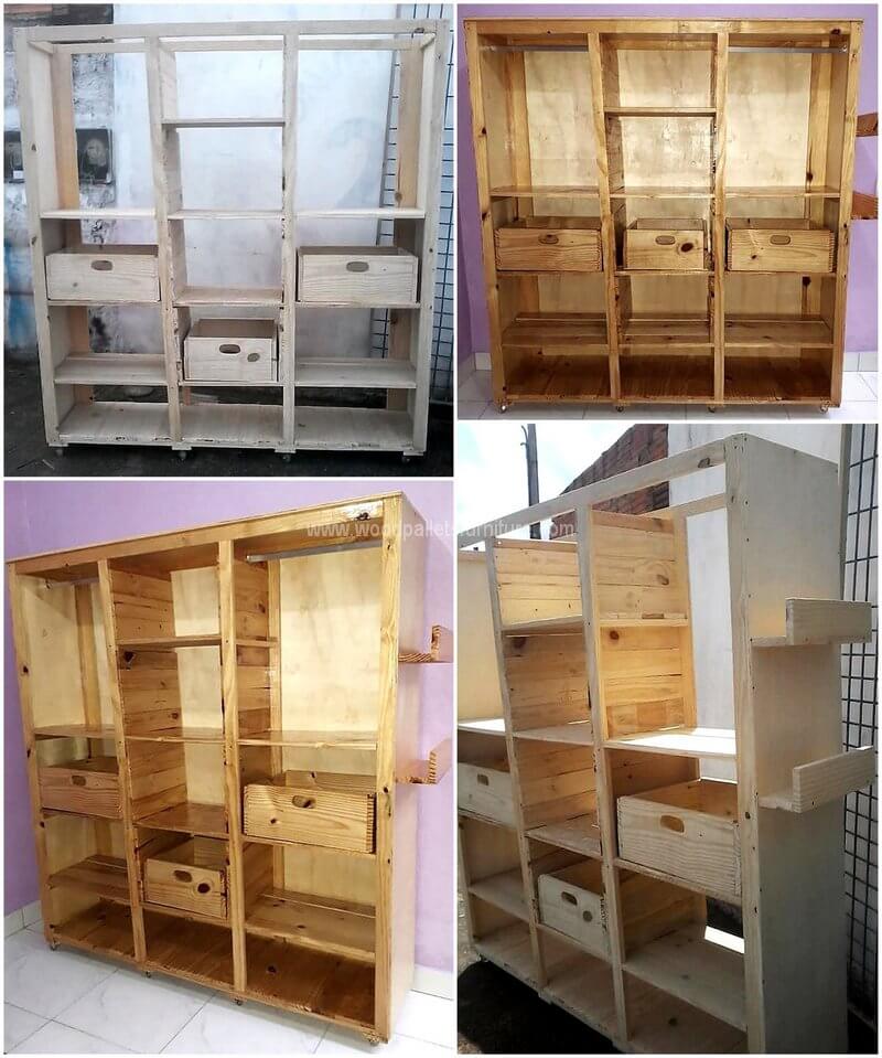 DIY pallet wardrobe