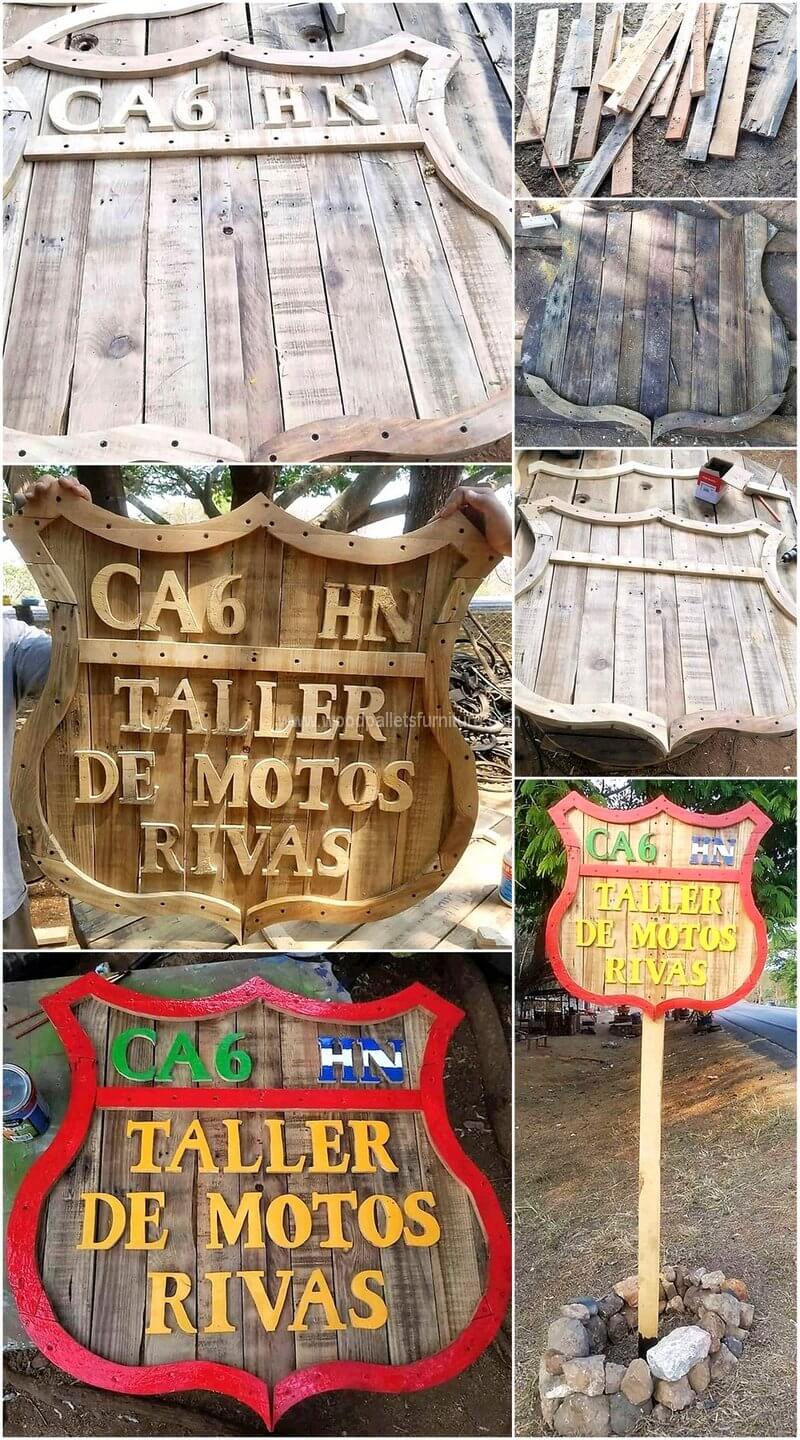 DIY wood pallet sign board