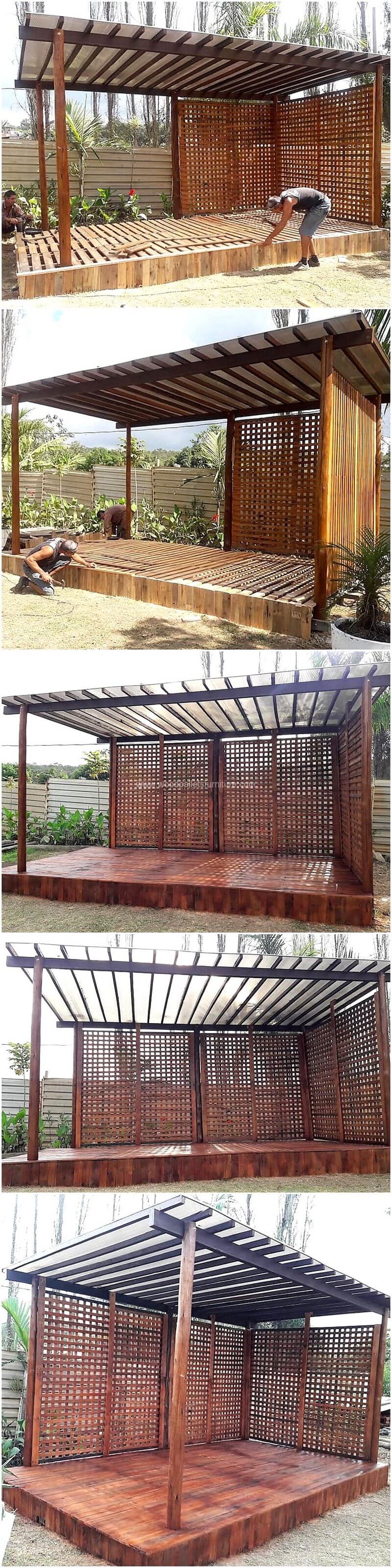 pallet pergola deck