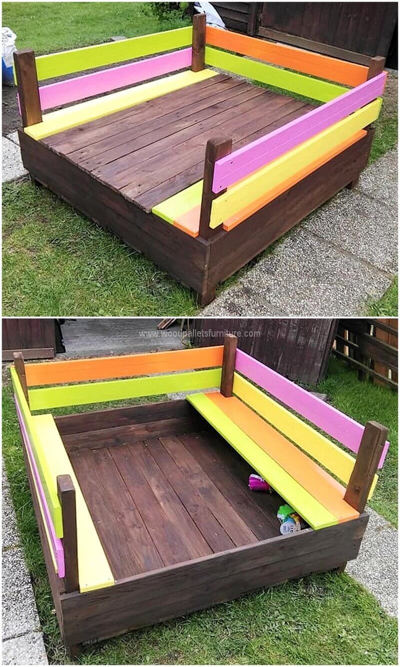 pallet sandbox for kids play