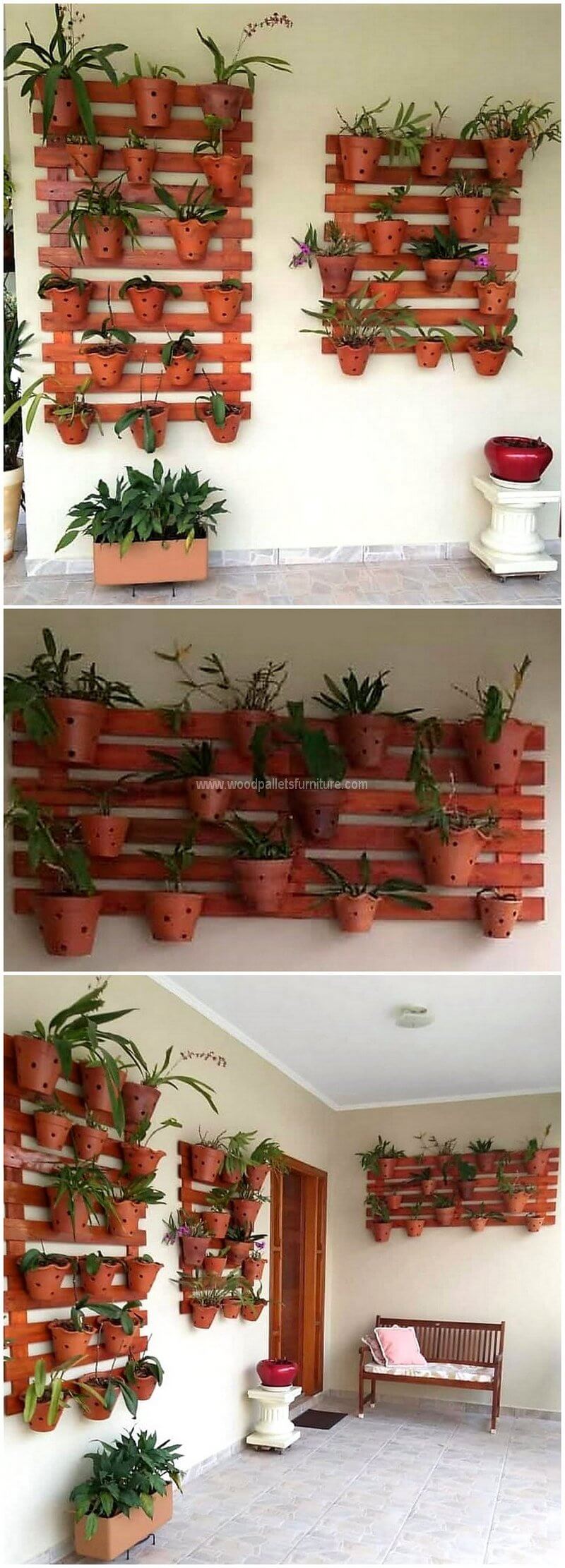 pallet wall decor planters