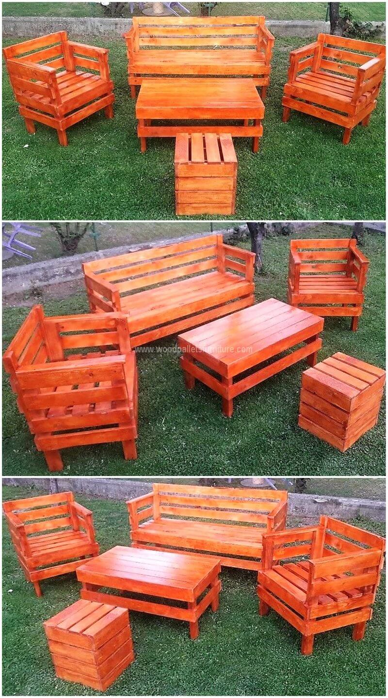 pallets made garden furniture