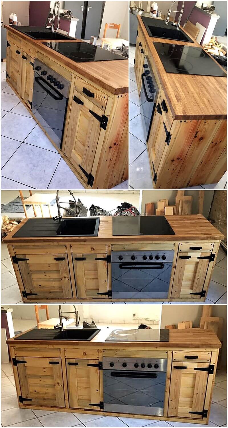 pallets wooden kitchen plan