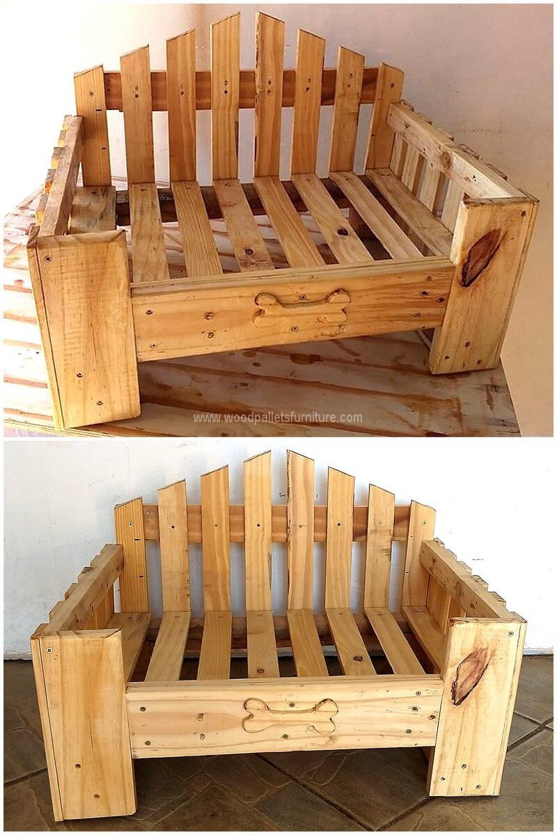 recycled pallets dog bed