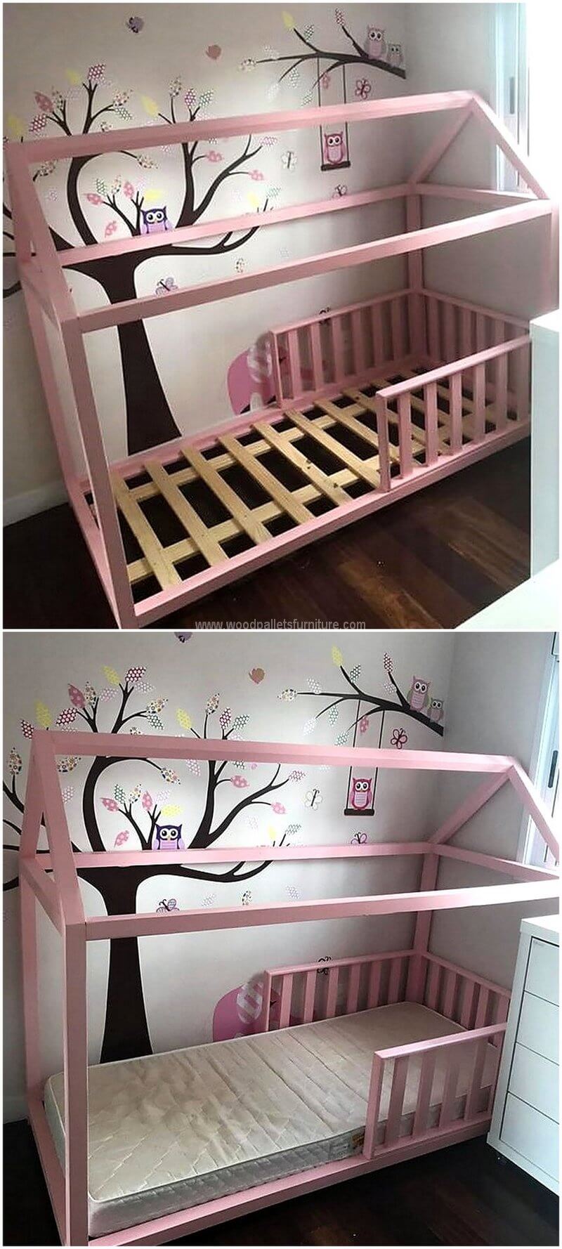 wooden pallet kids bed