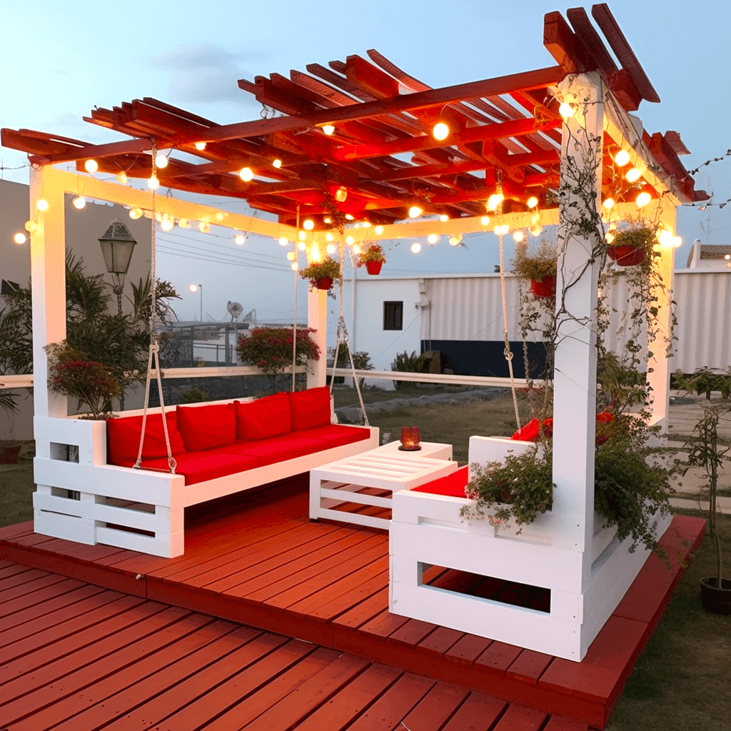 Pallet Pergola Beach Retreat (23)